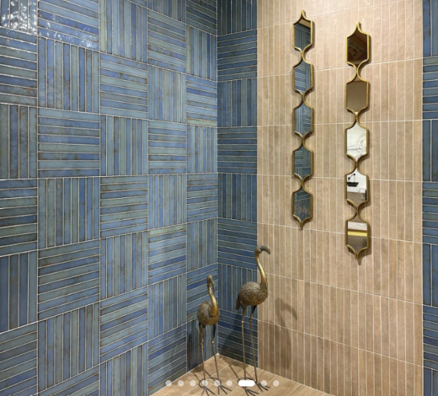 Combinar azulejos mate y brillo